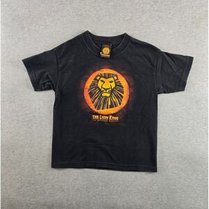 Vtg The Lion King Broadway Musical T-Shirt Youth 6 Black Y2K‎ Simba Mufasa